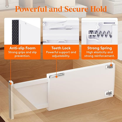 Lifewit 16 Pack 6" High Drawer Dividers 34-56cm/13.5-22" Adjustable Drawer - Image 3