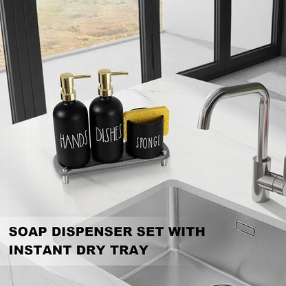 Kitchen Soap Dispenser Set, 16.9 fl oz Hand and Dish Soap Dispensers - Image 7