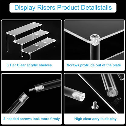 HENABLE 2PCS Large Acrylic Display Risers, Perfume Stand Organizer, Tabletop Use - Image 5