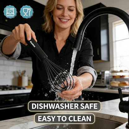 Anaeat Kitchen Whisk Set of 5, Egg Beater Milk ​Blender - Image 8