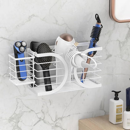 Hair Dryer Holder 3in1 Hair Tool Organizer/Wall Mounted, Cabinet Door or - Image 2