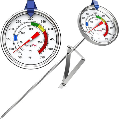 TempPro Candy Thermometer with Pot Clip, Fryer Cooking Thermometer by TempPro