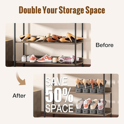 Neprock Shoe Slots Organizer, Shoe Rack Space Saver Organizador De Zapatos Grey - Image 5