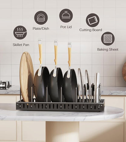 Lozovin Pull Out Pots and Pans Organizer Under Cabinet, Sliding Lid Holder and - Image 6