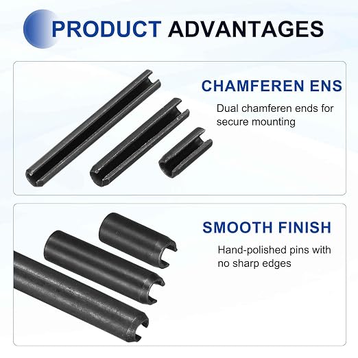 MECCANIXITY 60Pcs Slotted Split Roll Pins 7/50 Inch Dia. 1-1/5 Inch Length 65Mn - Image 3