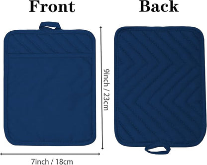 Cotton Pocket Pot Holders Machine Washable Heat Resistant Hot Pads - Image 2