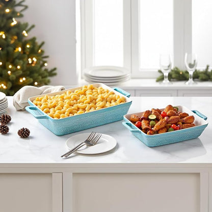 Hacaroa Set of 3 Ceramic Baking Dishes, Rectangular Bakeware - Image 8