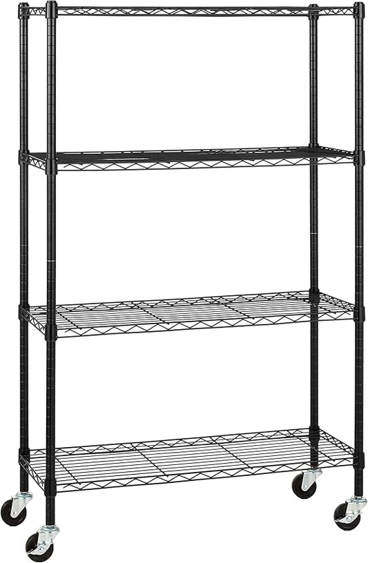 Amazon Basics 4-Shelf Heavy Duty Garage Shelving Storage Unit on 3" Wheel by AmazonBasics