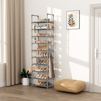 VTRIN 10 Tiers Tall Shoe Rack Holds 20-25 Pairs of Shoes Sturdy Vertical Shoe - Image 7
