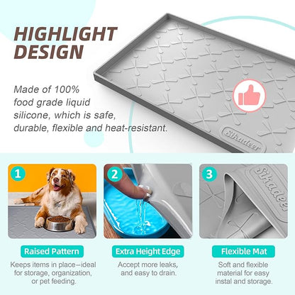 SIKADEER 25" x 19" Under Sink Mat Waterproof, Silicone Mat Kitchen Drawer Shelf - Image 4