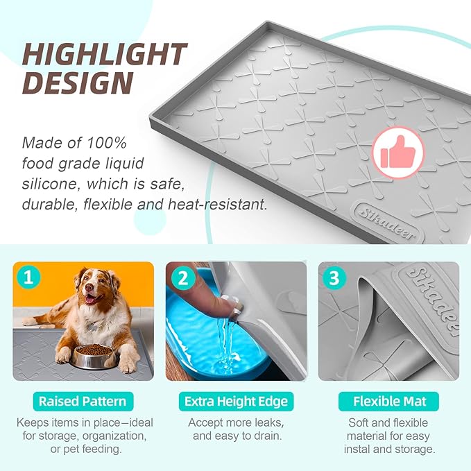 SIKADEER 25" x 22" Under Sink Mat Waterproof, Silicone Mat Kitchen Drawer Shelf - Image 4