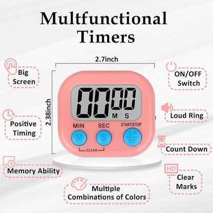 ZILLEEN 6 Pack Kitchen Timers for Cooking Digital Classroom Timers for Teachers - Image 3