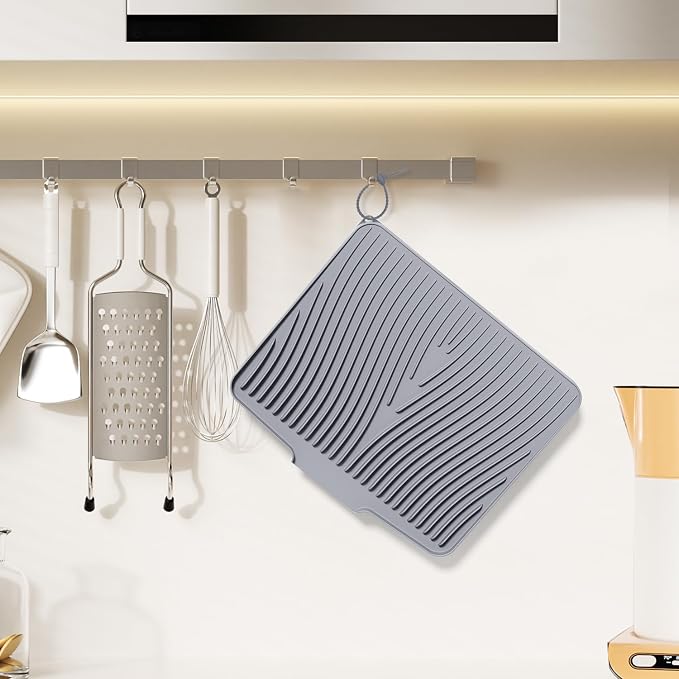 Silicone Dish Drying Mat for Kitchen Counter, Dish Drying Pad, Non-Slip Drain - Image 6