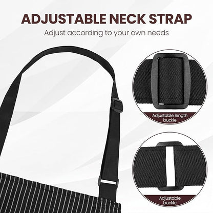Serrenf 2 Pack Apron, Cooking Kitchen Aprons, Adjustable Bib Apron - Image 3