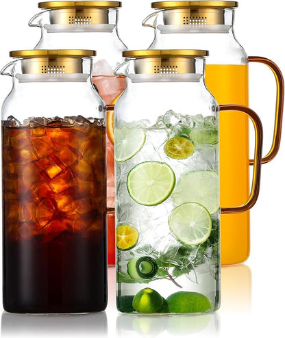 4 Pack 2 Liter/68 oz Glass Pitcher by Unknown