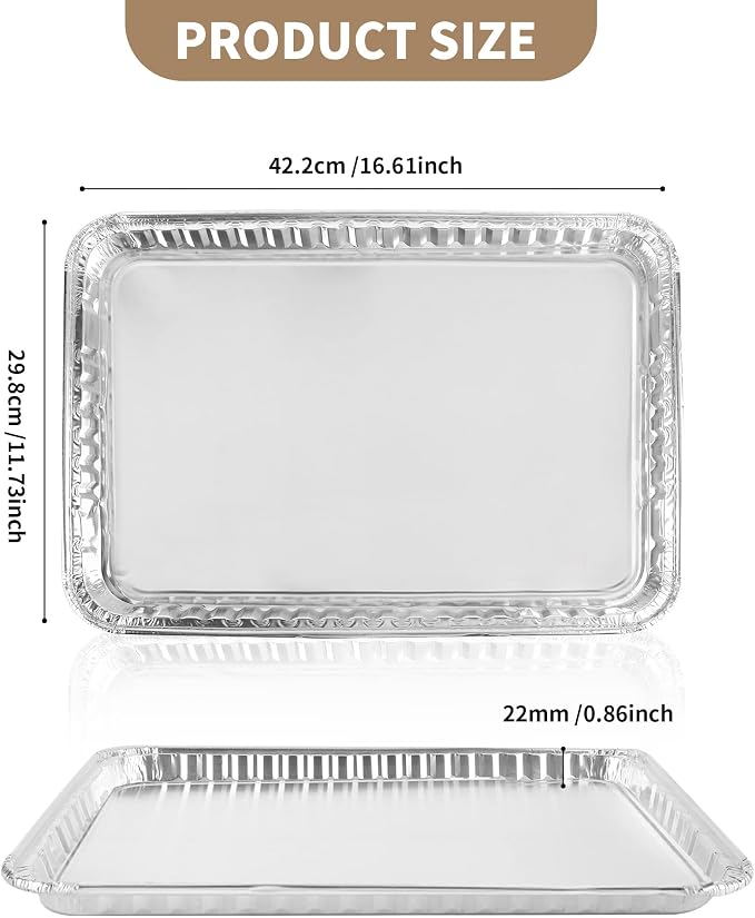 24 Pack 16 x 11 inch Aluminum Disposable Cookie Sheets - Image 2