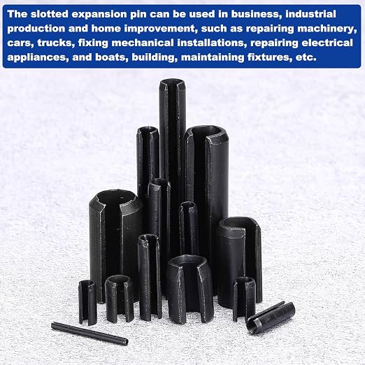 MECCANIXITY 60Pcs Slotted Split Roll Pins 7/50 Inch Dia. 1-1/5 Inch Length 65Mn - Image 5