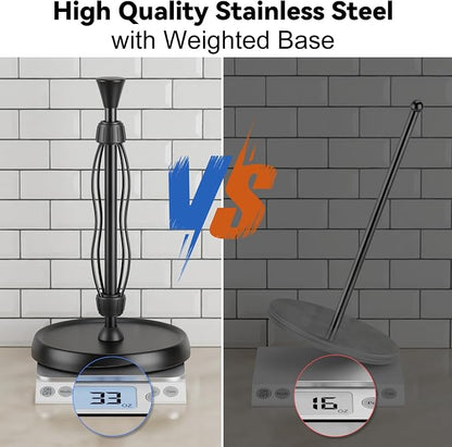 Paper Towel Holder Countertop Kitchen Roll Holder, Premium Stainless Steel - Image 6
