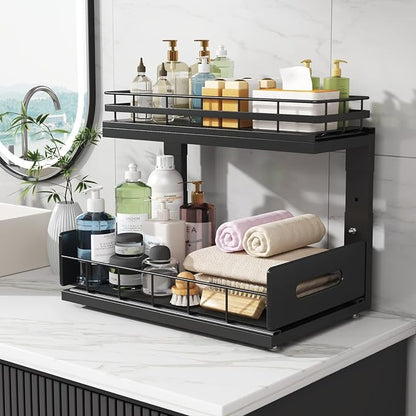 Under Sink Organizer Upgrade To Professional Rails, 2-Tier Dual Pull Out - Image 5