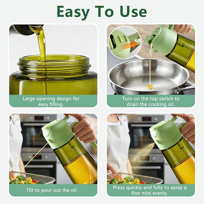 2-Pack Olive Oil Sprayer & Dispenser Bottle - Image 4