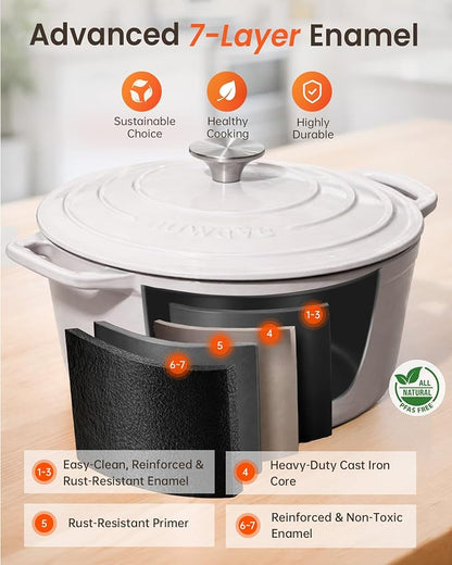 Nuwave 6QT Healthy Enameled Cast Iron Dutch Oven Pot - Image 2