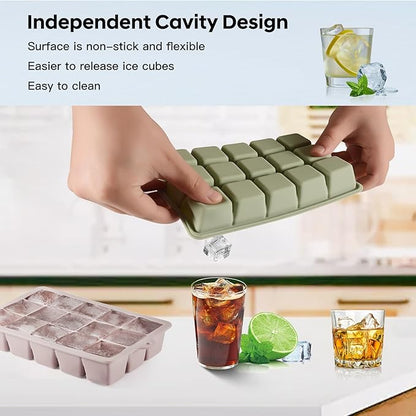 Silicone Ice Cube Tray 3 Pack, HANCELANT Ice Cube Mold, Ice Trays - Image 3