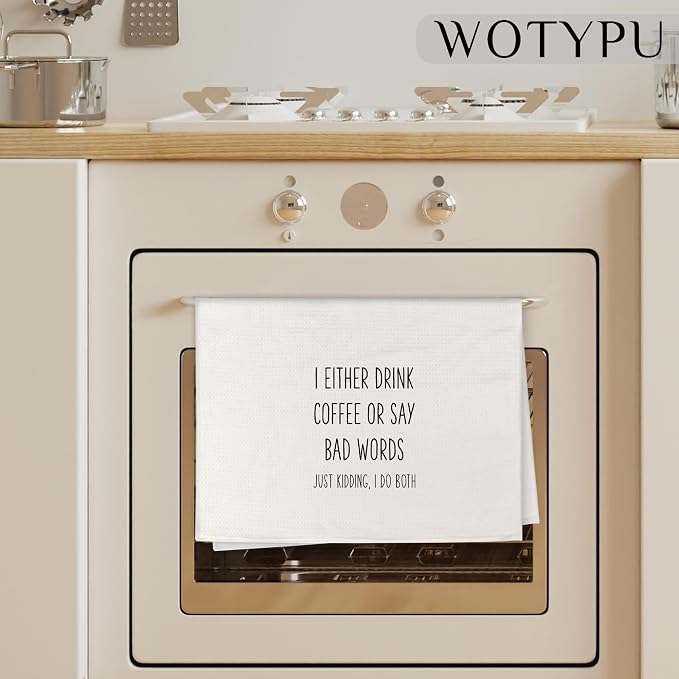 Funny Coffee Kitchen Towels, Coffee Lover Gifts Dish Tea Bar Towels, Funny - Image 3