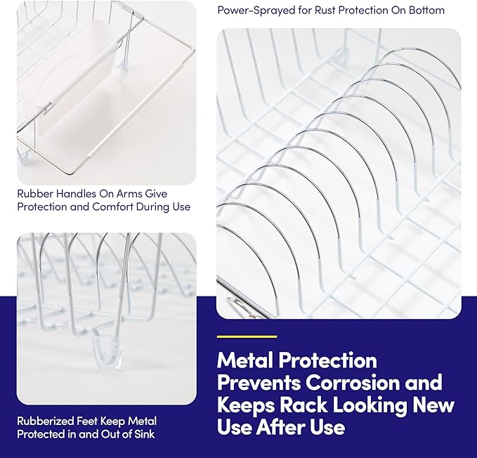 Dish Drying Rack Over The Sink Expandable to 24.5" Dish Drainer — Space-Saving - Image 4