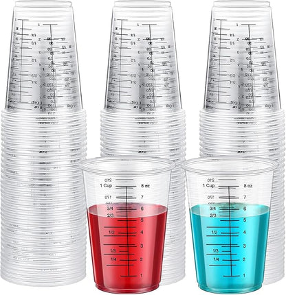 Taeku Measuring Cups Plastic, 8 oz Disposable Clear Epoxy Cups by Taeku