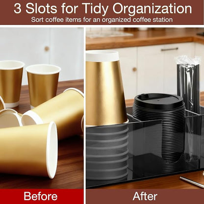 Acrylic Coffee Cup Holder for Countertop Breakroom, 3 Slots Acrylic Coffee Bar - Image 6