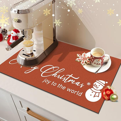 Findosom Christmas Dish Drying Mat, Hide Stain Drying Mat - Image 6