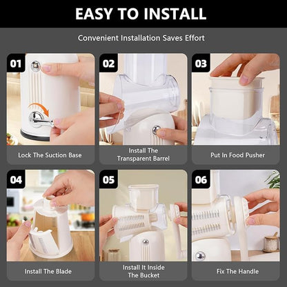 5-in-1 Rotary Cheese Grater Vegetable Slicer - Image 8