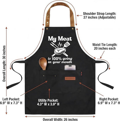 My Meat is 100% Going in Your Mouth Sign Apron - Image 2