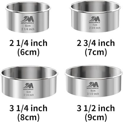 M JNGMEI 4 Pieces Stainless Steel Cookie Cutter Set Biscuit Cutter 2.25inch - Image 2