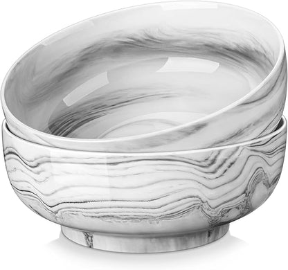 MALACASA Salad Bowls, 114 OZ Extra Large Serving Bowls Set of 2, Porcelain by MALACASA