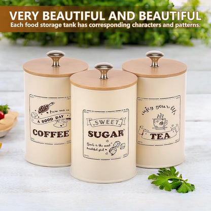 3 Pack Coffee Tea Sugar Container Set - Image 2