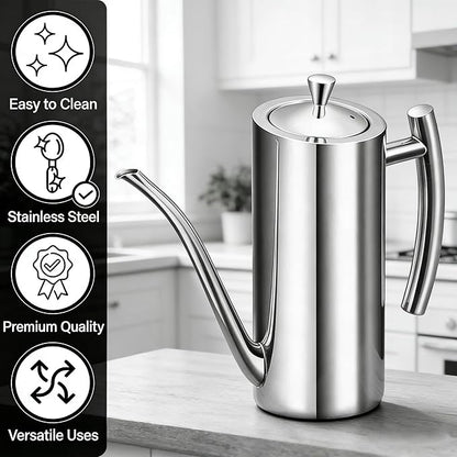 KSENDALO Stainless Steel Olive Oil Dispenser - 24oz/700mL Leakproof Oil Bottle - Image 4