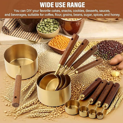 8Pcs Gold Measuring Cups and Spoons Set - Image 5