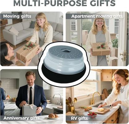 12" Large Microwave Splatter Cover & Silicone Mat, Foldable Food Cover and - Image 7