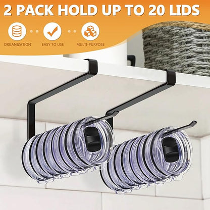 Tumbler Lid Organizer 2 Pack Tumbler Lid Storage Hook Up to 20 Lids, Space - Image 2
