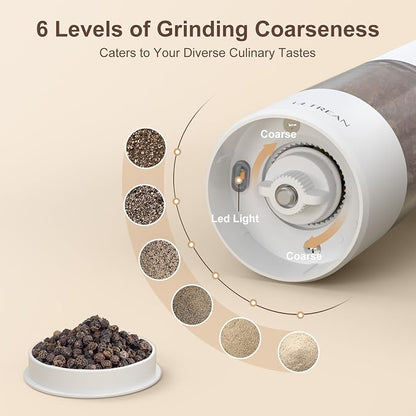 Ultrean Electric Pepper Grinder, Rechargeable Salt and Pepper Grinder - Image 3