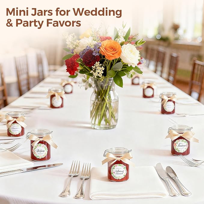 ComSaf 8oz Glass Jars with Airtight Lids, Cylindrical Jelly & Spice Jars - Image 5