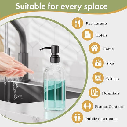 AmazerBath Soap Dispenser, 2 Pack Glass Soap Dispenser - Image 5