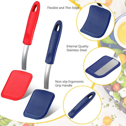 Silicone Cookie Spatula Turner 2 Pack Mini Brownie Spatula Flexible Kitchen - Image 3