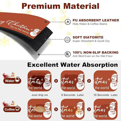 Findosom Christmas Dish Drying Mat, Hide Stain Drying Mat - Image 5