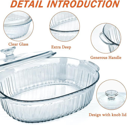 Reasim 2.8L/3Qt Glass Casserole Baking Dish - Image 3
