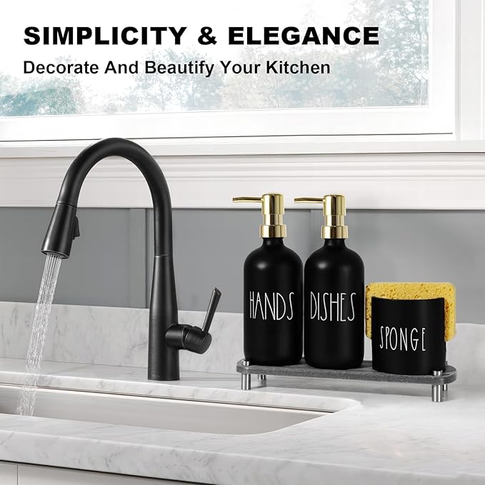Kitchen Soap Dispenser Set, 16.9 fl oz Hand and Dish Soap Dispensers - Image 6