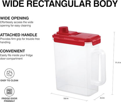LocknLock Aqua Fridge Door Water Jug | Clear Pitcher | BPA Free Plastic Pitcher - Image 3