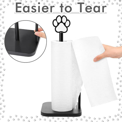 Leinuosen Dog's Paw Paper Towel Holder Farmhouse Dog's Paw Wooden Paper Towel - Image 3
