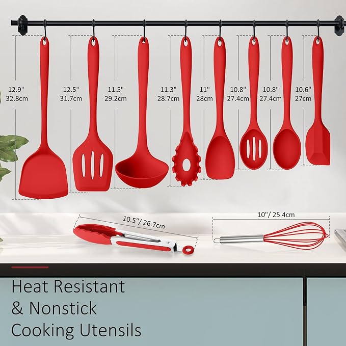 Silicone Cooking Utensils Set of 10, Kitchen Utensils Set - Image 2